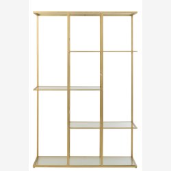 J-Line - Reol m/glashylder metal/glas B: 120 H: 180 D: 40cm, Guld