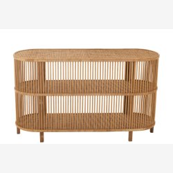 J-Line - Konsolbord m. to hylder i flettet bambus 121x72x41cm, Natur