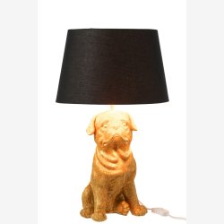 J-Line - Lampe m/hunde figur poly "guld" H: 52 B: 36cm. 