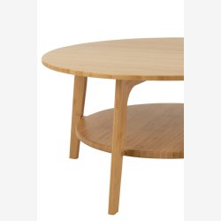 J-Line - Sofabord Bambus m/Hylde 80x40cm, Natur