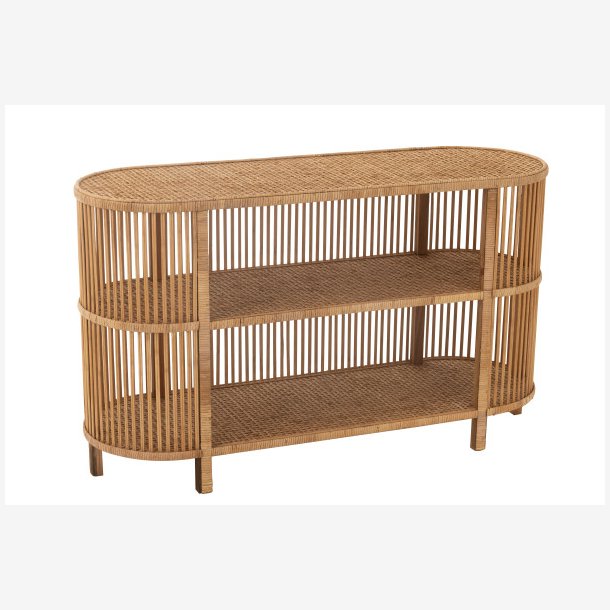 J-Line - Konsolbord m. to hylder i flettet bambus 121x72x41cm, Natur