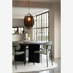 J-Line - Spisebord i massivt teak tr 150x75x150cm, Sort