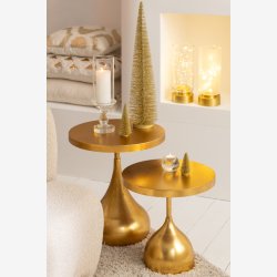 J-Line - St m. To sideborde i metal 45/40x50/40cm, Guld