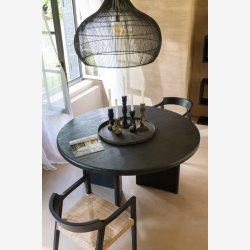 J-Line - Spisebord i massivt teak tr 150x75x150cm, Sort