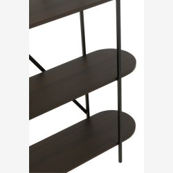 J-Line - Reol m. ovale hylder 120x150x33cm, Mrke Brun 