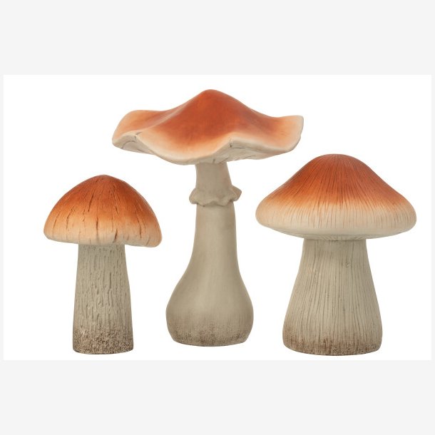 J-Line - Svampe st m/3 stk. H: 50 cm. Bronze/Gr Poly