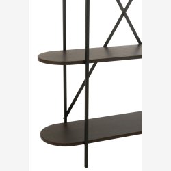 J-Line - Reol m. ovale hylder 120x150x33cm, Mrke Brun 