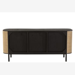 J-Line - Sknk m/3 lger og en hylde 180x80x45,5cm, Sort og Natur