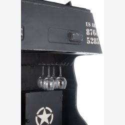 J-Line - Bar m/US Army lastbil design 220x69x148cm, Sort