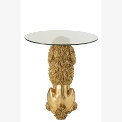 J-Line - Puddel sidebord m/glas bordplade 62x60x60cm, Guld
