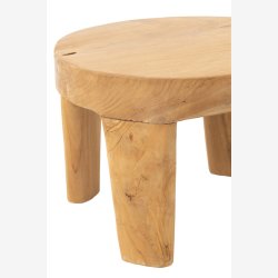 J-Line - St m. Runde sideborde i massivt tr 50x35/28cm, Natur