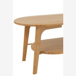 J-Line - Sofabord Bambus m/Hylde 45x40x120cm, Natur