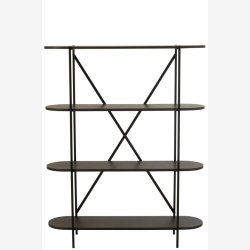 J-Line - Reol m. ovale hylder 120x150x33cm, Mrke Brun 