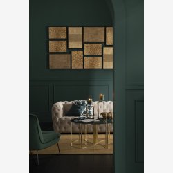 J-line - Rundt sofabord i 6 dele 100x48x100cm, Sort og Guld