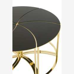 J-line - Rundt sofabord i 6 dele 100x48x100cm, Sort og Guld