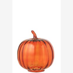 J-Line - Grskar til lyskde eller LED lys, Orange glas : 19 H: 21 cm. 