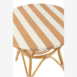 J-Line - Spisebord m. Stribet mnster i rattan 89x75x90cm, Beige og Natur