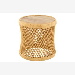 J-Line - Cylinder formet sidebord i flet rattan 50x50x50cm, Natur
