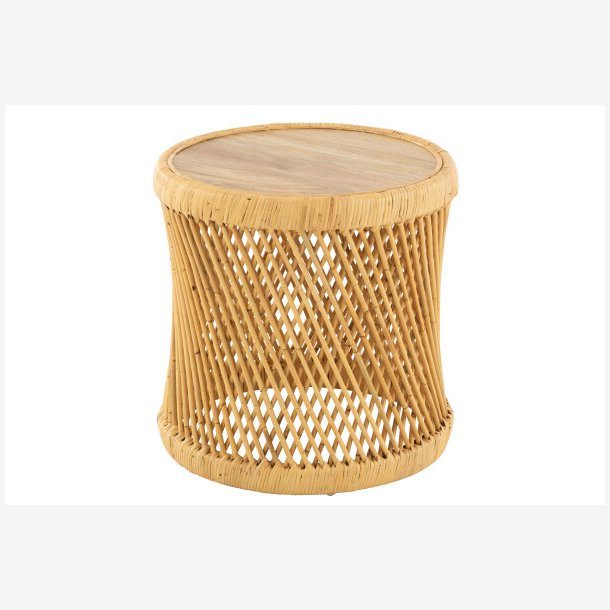 J-Line - Cylinder formet sidebord i flet rattan 50x50x50cm, Natur