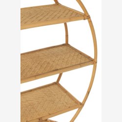 J-Line - Rund reol m. 3 hylder 150x150x40cm, Natur 