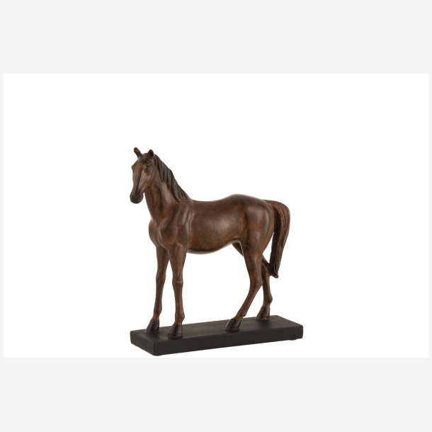 J-Line - Hest figur Brun poly L: 27 H: 28cm. 