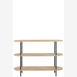 J-Line - Konsolbord m/3 ovale tr hylder 140x98x40cm, Sort og Natur