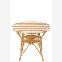 J-Line - Spisebord m. Stribet mnster i rattan 89x75x90cm, Beige og Natur
