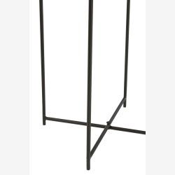 J-Line - St m. To runde sideborde i tr og metal 39/32x56/50cm, Brun og Sort