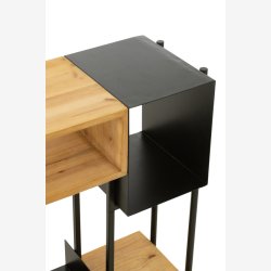 J-Line - Konsolbord m. hylde opbevaring 120x80x30cm, Natur og Sort 