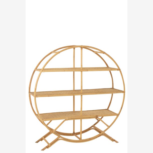 J-Line - Rund reol m. 3 hylder 150x150x40cm, Natur 