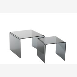 J-Line - St m/2 sideborde i glas 65x46,5x65cm, Sort