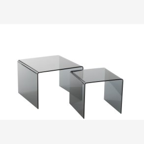 J-Line - St m/2 sideborde i glas 65x46,5x65cm, Sort