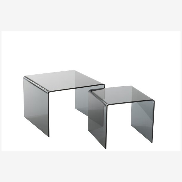 J-Line - St m/2 sideborde i glas 65x46,5x65cm, Sort