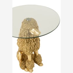 J-Line - Puddel sidebord m/glas bordplade 62x60x60cm, Guld