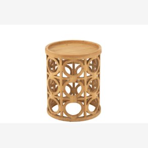 J-Line - Sidebord m/hulmnster 40x49x40cm, Natur