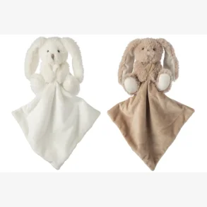 J-Line - Rabbit Doudou Nusseklud - Hvid/Beige - 15 cm