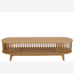 J-Line - TV bord m/tremmer &amp; Hylde 150x41,5x40cm, Natur