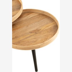 J-Line - Sofabord st i tr i3 strrelser, Natur og Sort