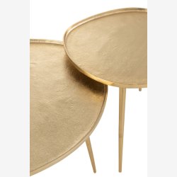 J-Line - St m. To sofaborde i aluminium 73/43x63/43x38/42cm, Guld 