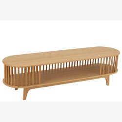 J-Line - TV bord m/tremmer &amp; Hylde 150x41,5x40cm, Natur