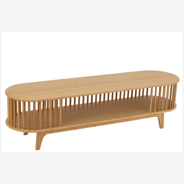 J-Line - TV bord m/tremmer &amp; Hylde 150x41,5x40cm, Natur