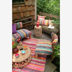 J-Line - Sofabord m/Bananblade Flet 60x35x60cm, Natur