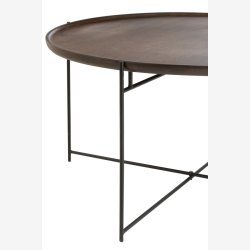 J-Line - Sofabord i tr og metal 80x42x80cm, Brun og Sort