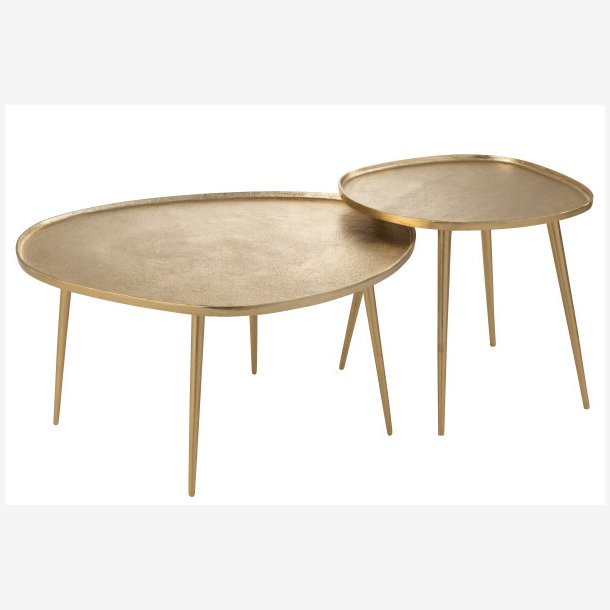 J-Line - St m. To sofaborde i aluminium 73/43x63/43x38/42cm, Guld 