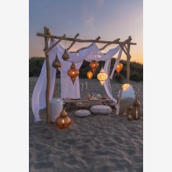 J-Line - Lampe marokkansk inspireret Guld metal : 32 H: 65 cm. 