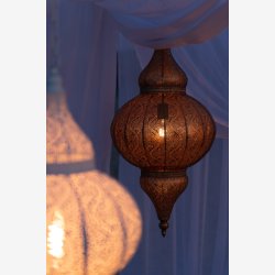 J-Line - Lampe marokkansk inspireret Guld metal : 32 H: 65 cm. 