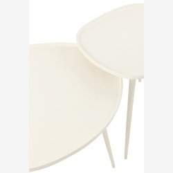 J-Line - St m. To sofaborde i aluminium 73/43x63/43x38/42cm, Hvid