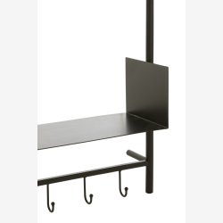 J-Line - Vgreol m. spejl og knager 130x87x20cm, Natur og Sort 