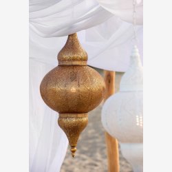 J-Line - Lampe marokkansk inspireret Guld metal : 32 H: 65 cm. 