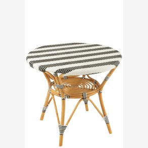 J-Line - Spisebord m. Brede striber mnster i rattan 89x75x90cm, Sort og Hvid